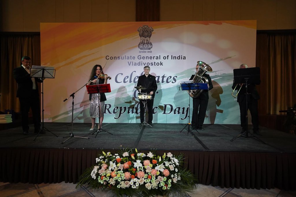 'Vande Mataram at 150' at 77th Republic Day of India Celebrations at Vladivostok, Russia