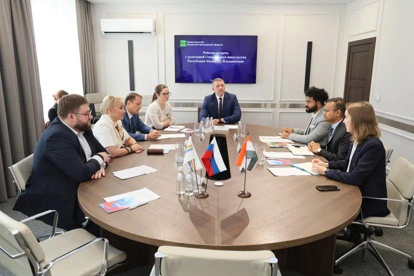 Consul General Mr. Siddarth Gowrav met with Acting Governor of the Jewish Autonomous Region H. E. Maria Kostyuk