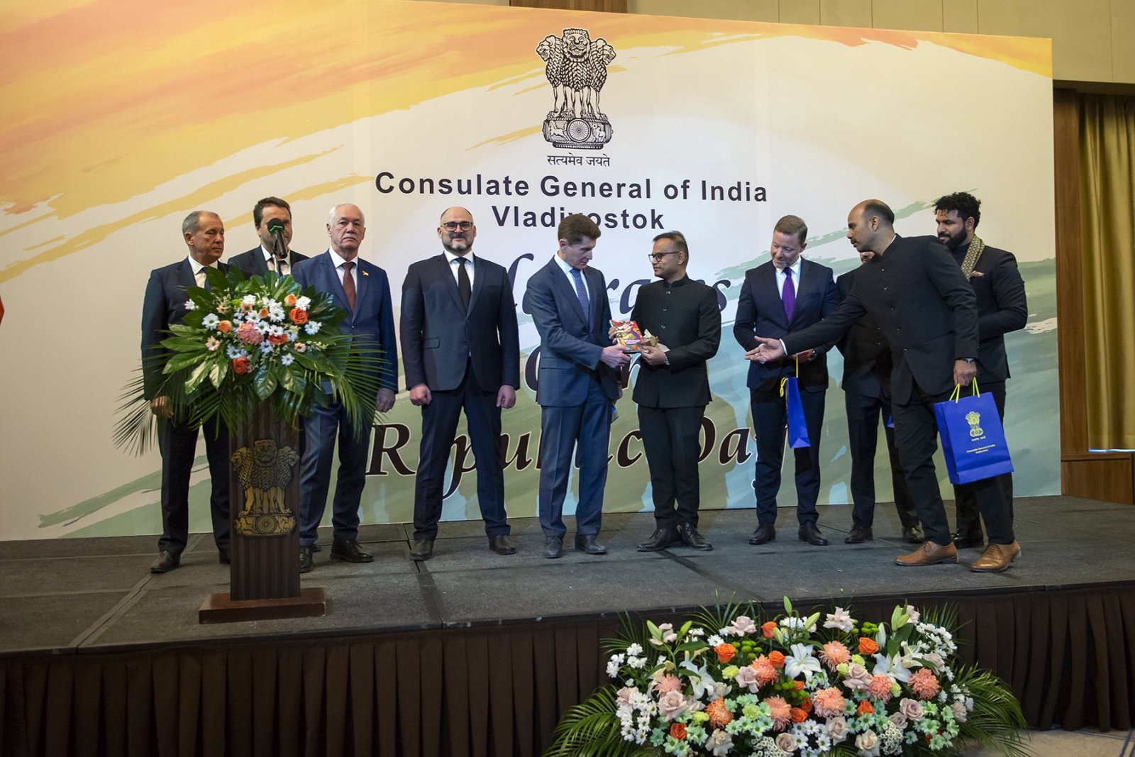 Formal Inauguration of 3 - Part Professor Ayushman Comic Book Series in Russian language at 77th Republic Day of India Celebrations at Vladivostok, Russia