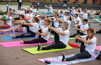 VIII International Day of Yoga Celebrations at Naberezhnaya Tsesarevicha in Vladivostok - 21 June, 2022