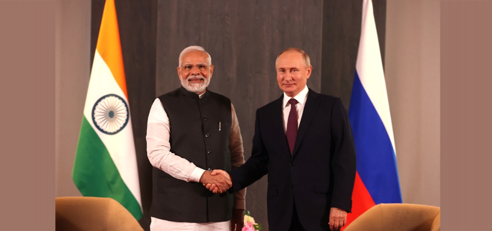 Prime Minister Shri Narendra Modi met H. E. Mr. Vladimir Putin, President of Russia on sidelines of the SCO Summit in Samarkand